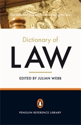 Book cover of The Penguin Dictionary of Law by Julian Webb