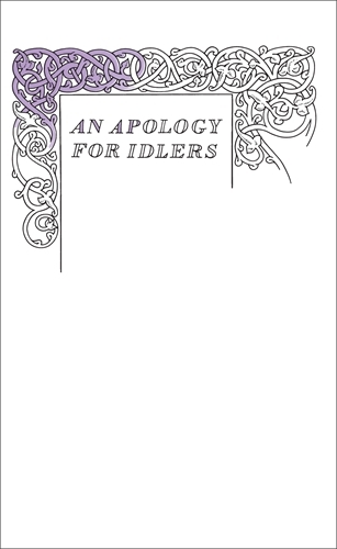 Book cover of An Apology for Idlers by Robert Louis Stevenson