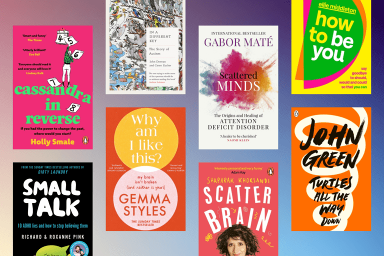 Image showing a selection of books about neurodiversity