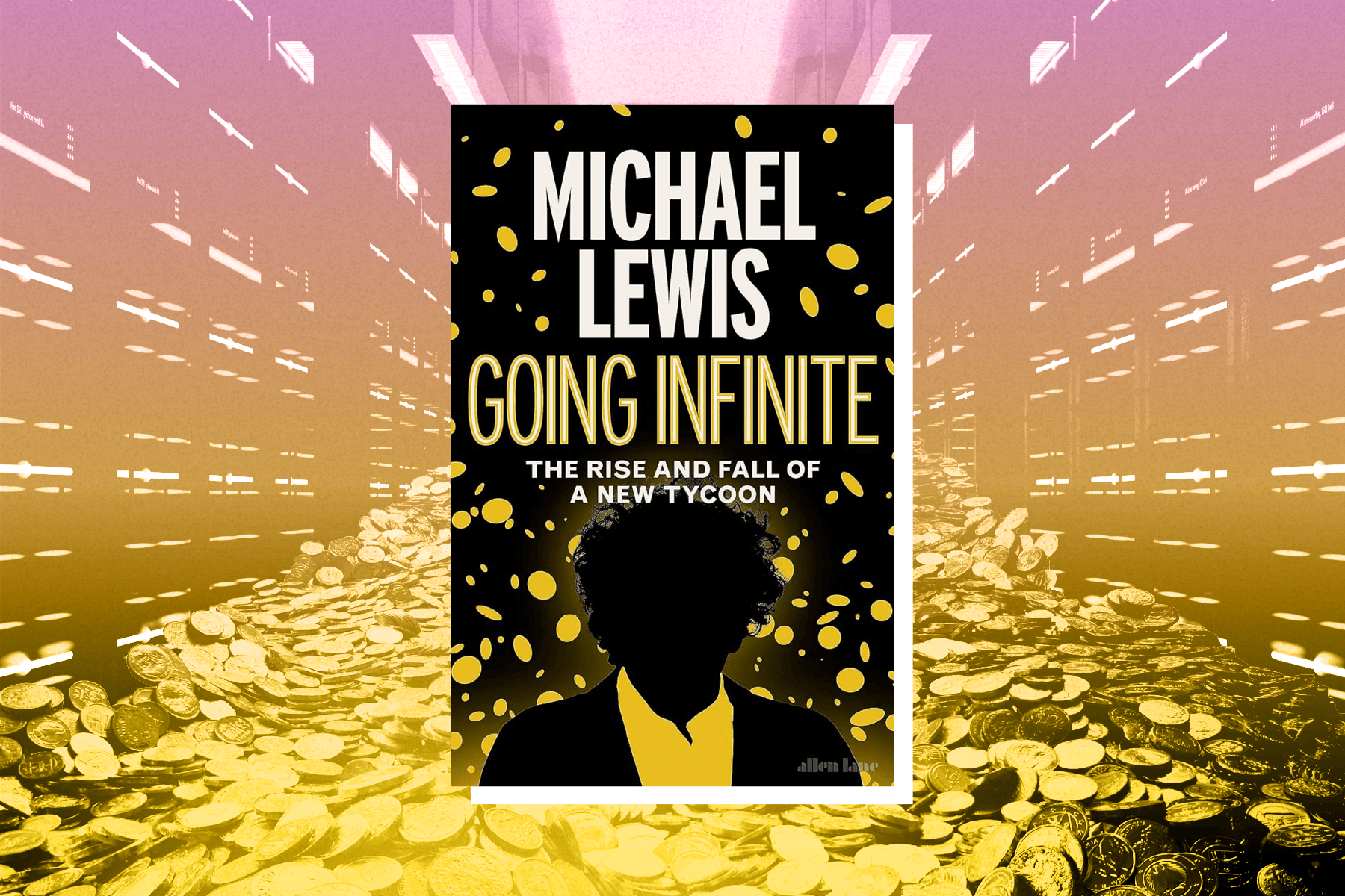 book cover on a pile of money