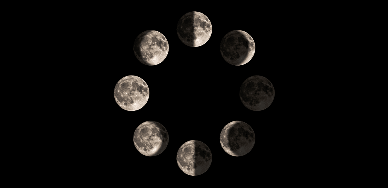 A guide to the eight phases of the moon