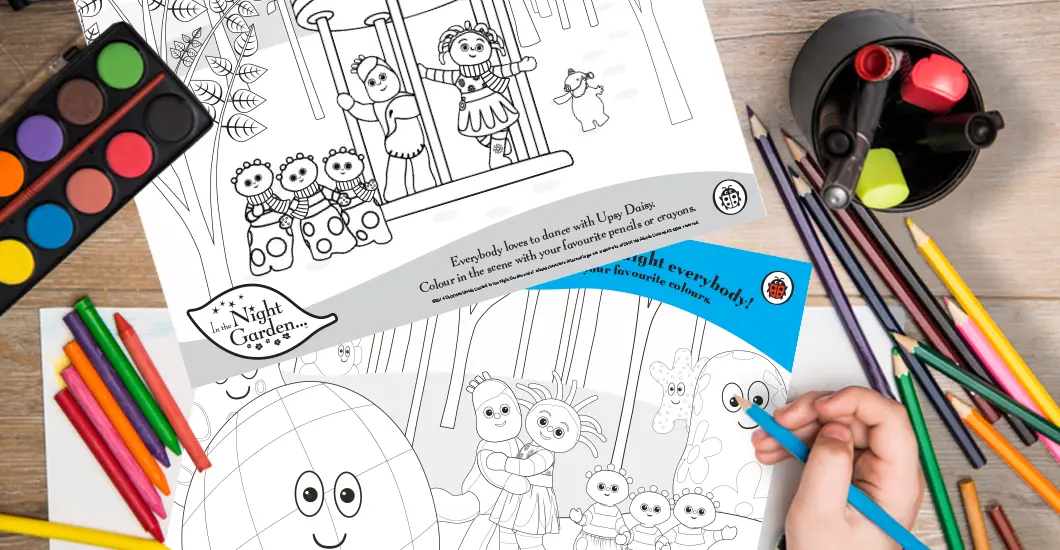 Colour in some In the Night Garden colouring sheets